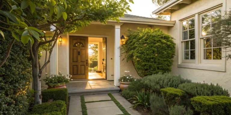 A home's front entrance, the premises where property liability law applies.