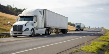 A semi truck on the highway, a situation that often requires a skilled truck accident lawyer.