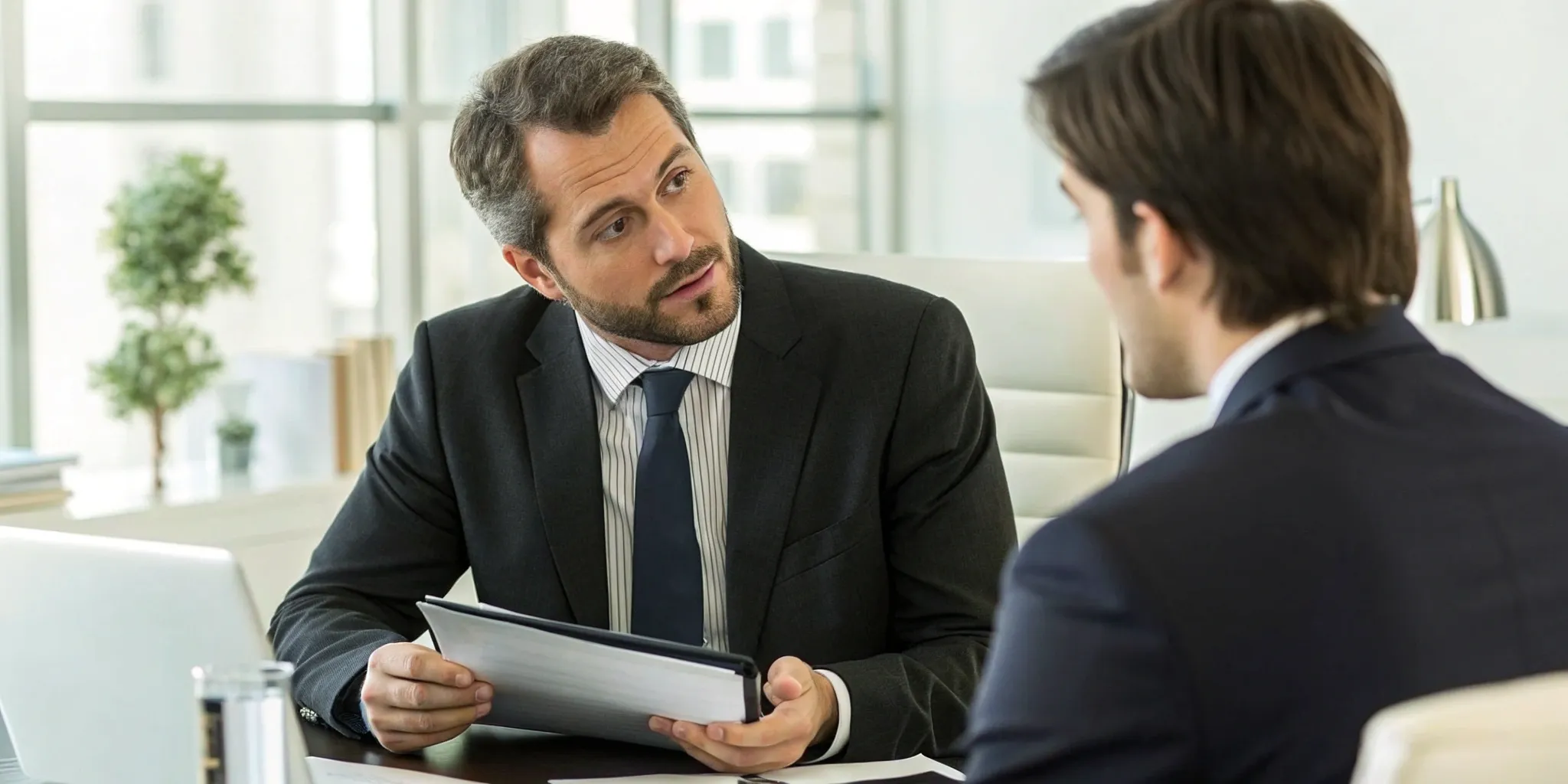 Pedestrian accident lawyer provides legal advice to an injured client.