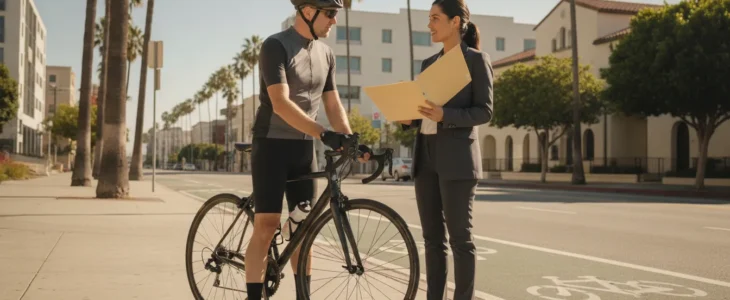 California bicycle accident lawyer meeting an injured cyclist