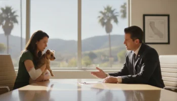 California dog bite victim consulting with an attorney