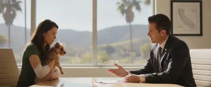 California dog bite victim consulting with an attorney