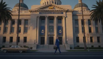 Government building in California with legal theme representing personal injury claims against public entities