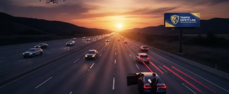 A scenic modern highway scene in California representing safe traffic and hit and run legal advocacy