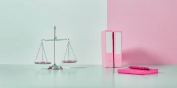 Scales of justice on the desk of a Los Angeles commercial truck accident attorney.