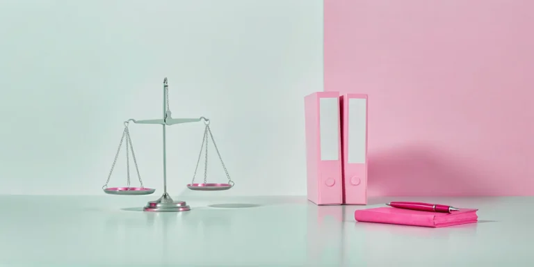 Scales of justice on the desk of a Los Angeles commercial truck accident attorney.