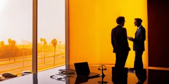 A Los Angeles rear end collision injury attorney discussing a claim with a client.
