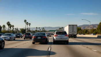 California freeway traffic illustrating road rage accident risk