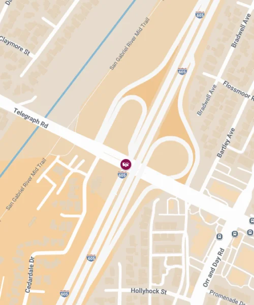 Santa Fe Springs, CA – Collision with Injuries on I-605 S at Telegraph Rd