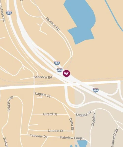 Martinez, CA – Crash with Injuries on I-680 SB Near Marina Vista Ave
