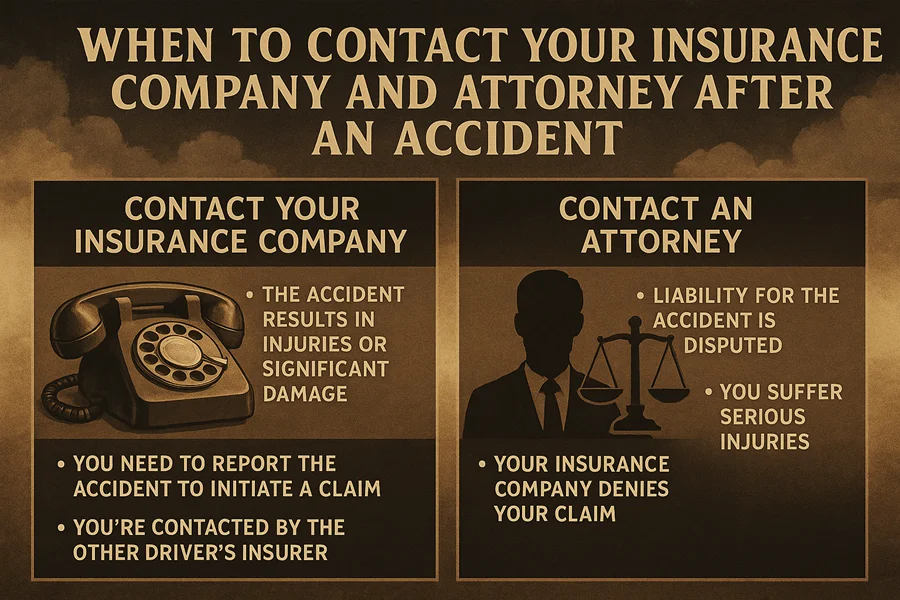 When to Contact Your Insurance Company and Attorney After an Accident