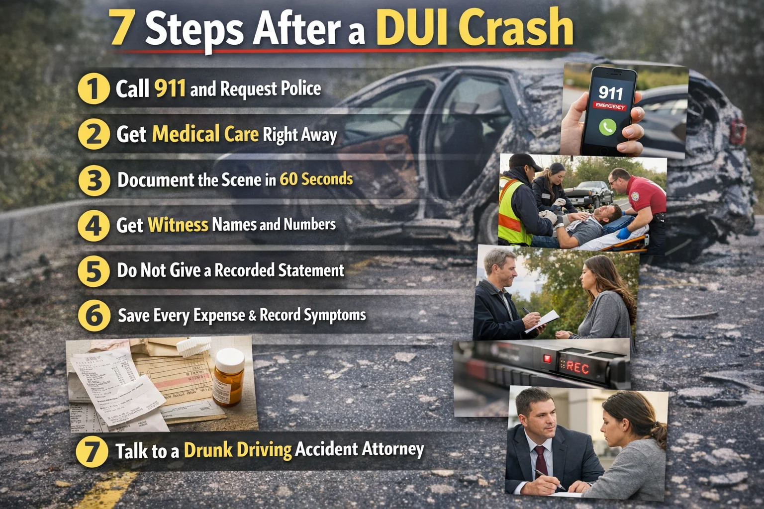 7 Steps After a DUI Crash